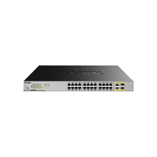 [DGS-1026MP] - D-LINK - Switch - 24x10/100/1000 Mbps ports; 2x10/100/1000BASE-T/SFP combo ports - non SNMP; Highlights - 370W - 100-240VAC - 1U