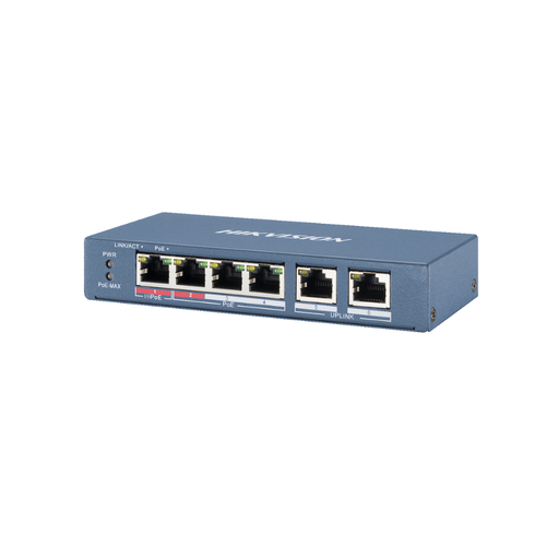 [DS-3E0106HP-E(O-STD)] - HIK - Switch - 1×10/100 Mbps Hi-PoE, 3×10/100 Mbps PoE, and 2×10/100 Mbps - Niveau 2; non SNMP; POE(60W) - 48V;5W