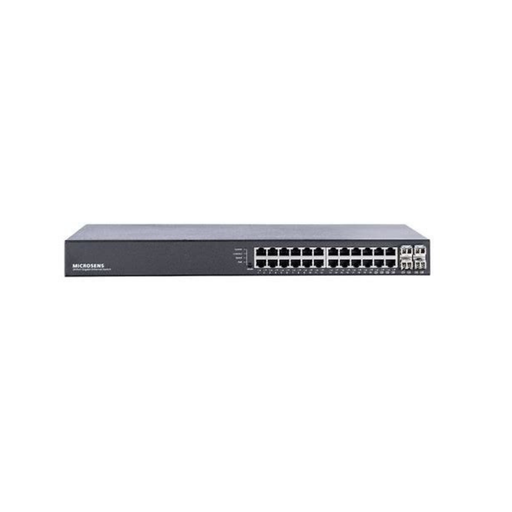 [MS400830M] - MICROSENS - 24 Port Gigabit Ethernet Switch, 19“ 1 U, 20x 10/100/100Base-T with PoE+ (350W), Uplink 4x 10/100/1000Base-T RJ-45 