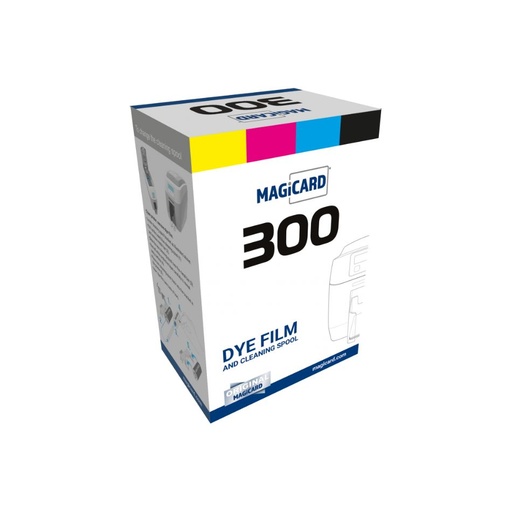 [ELR-MC300YMCKO/3] - MAGICARD - Ruban YMCKO (couleur avec overlay) - Capacité : 300 faces de cartes ou 150 recto/verso - Pour imprimante Magicard 300