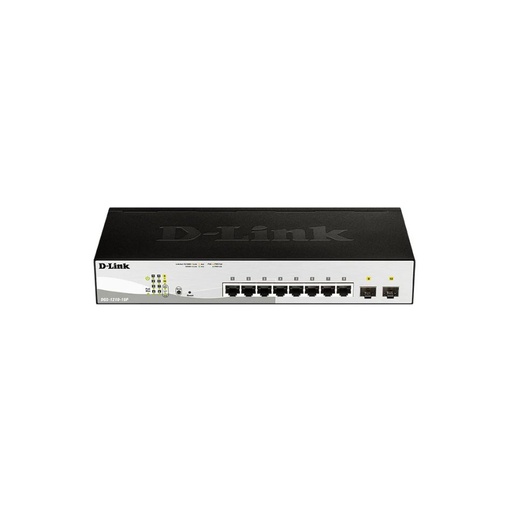 [DGS-1210-10P] - D-LINK - Switch - 8x10/100/1000Mbps PoE dont 2 Combo 1000BaseT/SFP - Niveau 2; SNMP; Web Smart - 78W - 54V - 1U